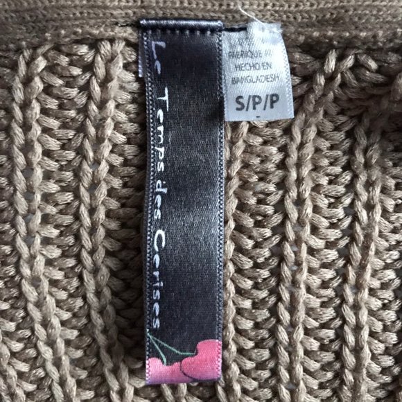 LE TEMPS DES CERISES Cable Knit Brown Cardigan - Picture 6 of 6